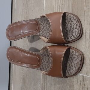 Coach Logo Slip-on Sandals